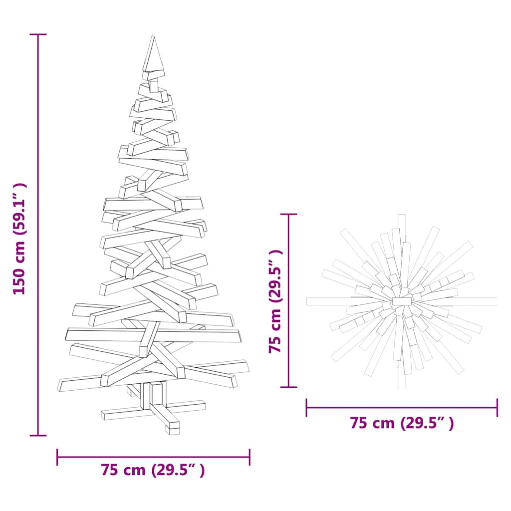 Weihnachtsbäume mit Ständer Natur 60 cm Massivholz Kiefer