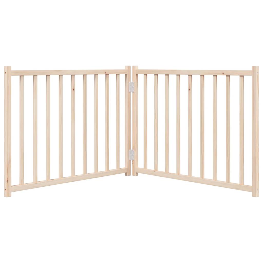 3-tlg. Hundetor Faltbar 150 cm Massivholz Tanne