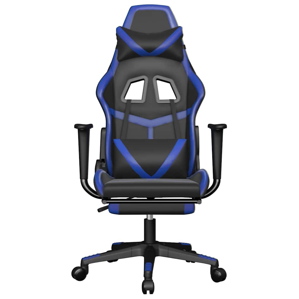 Gaming-Stuhl mit Massagefunktion Schwarz und Grün Kunstleder