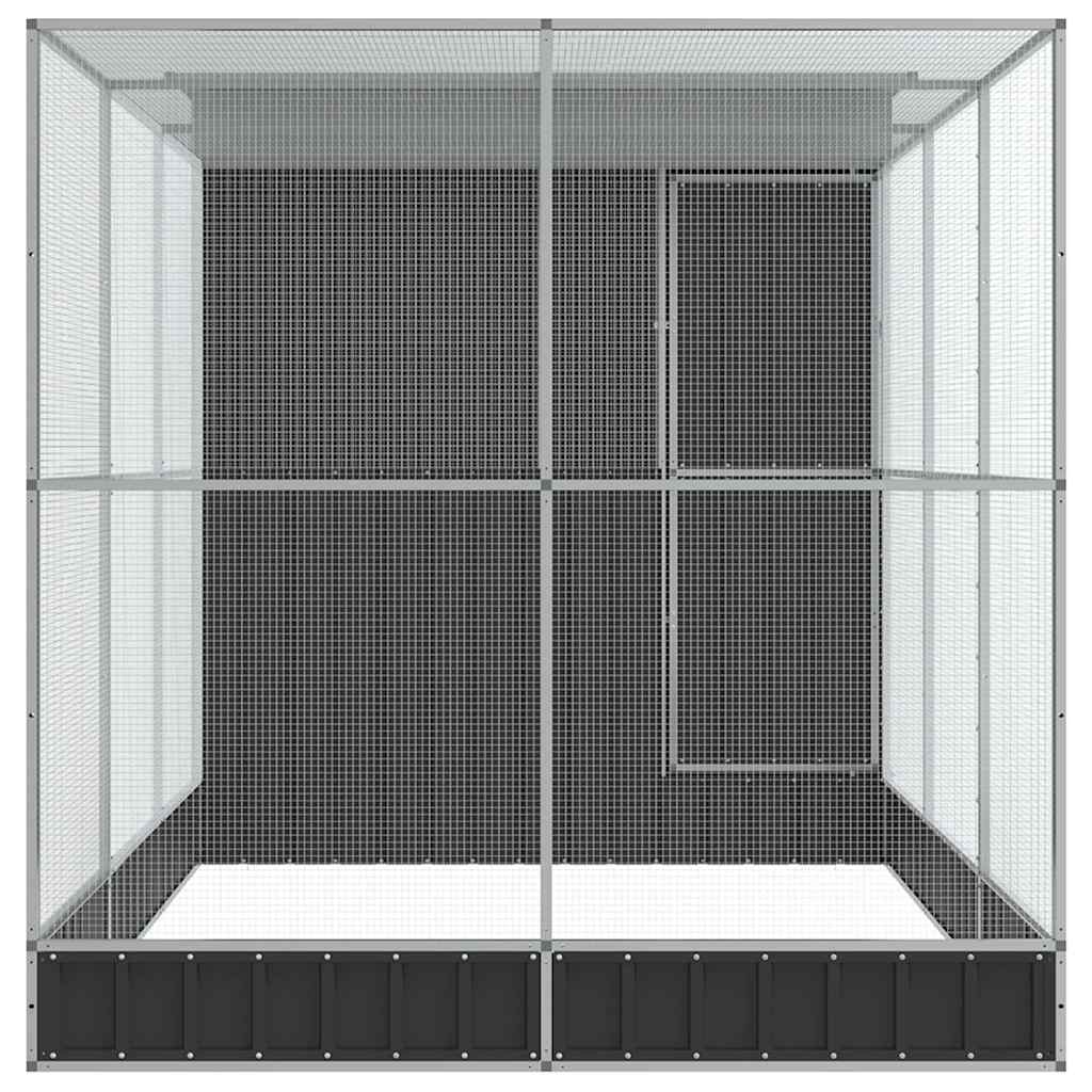 Voliere mit Erweiterung Silber 416 x 203 x 216 cm Stahl