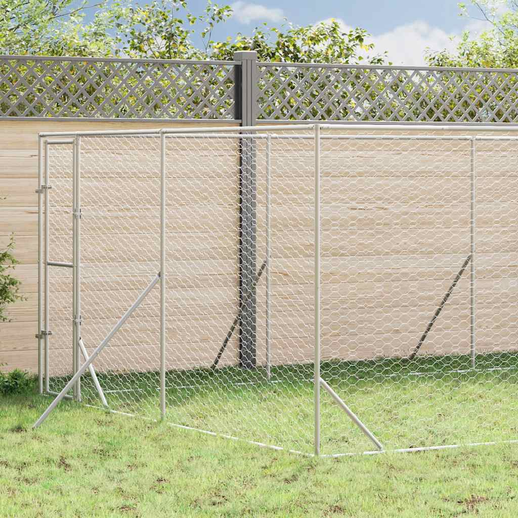 Outdoor-Hundezwinger Silbern 2x2x2 m Verzinkter Stahl