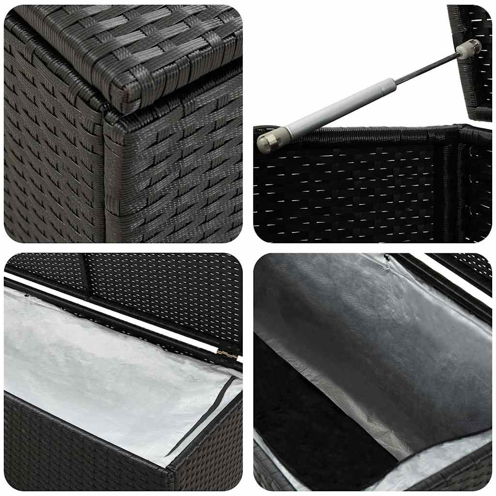 Gartentruhe Schwarz 283L Poly Rattan