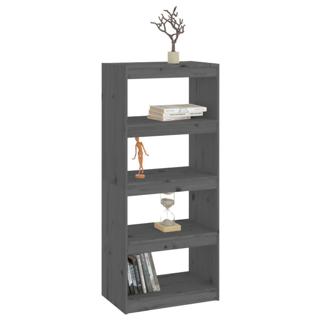 Bücherregal/Raumteiler Grau 60x30x71,5 cm Massivholz Kiefer
