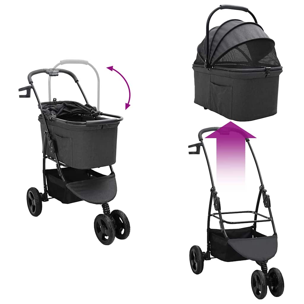 Faltbarer Haustierwagen Rosa 81 x 47 x 99 cm Polyester