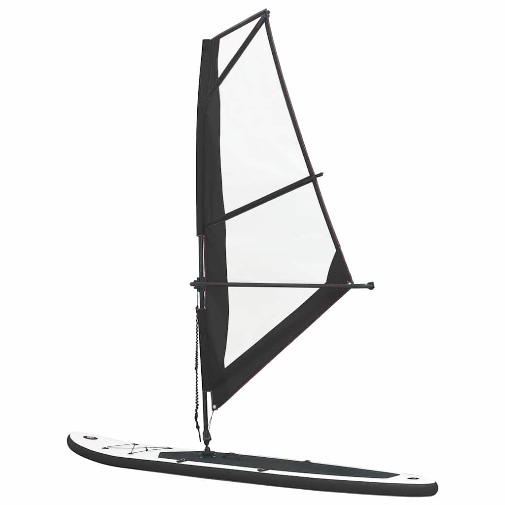 Aufblasbares SUP-Board mit Segel Set Rot und Weiß