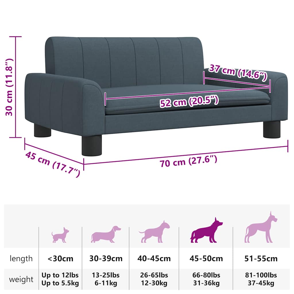 Hundebett Creme 90x53x30 cm Stoff