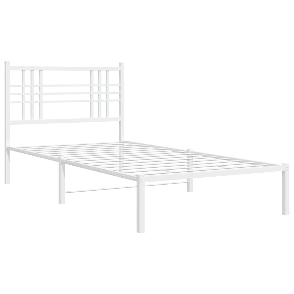Bettgestell mit Kopf- und Fußteil Metall Schwarz 90x200 cm