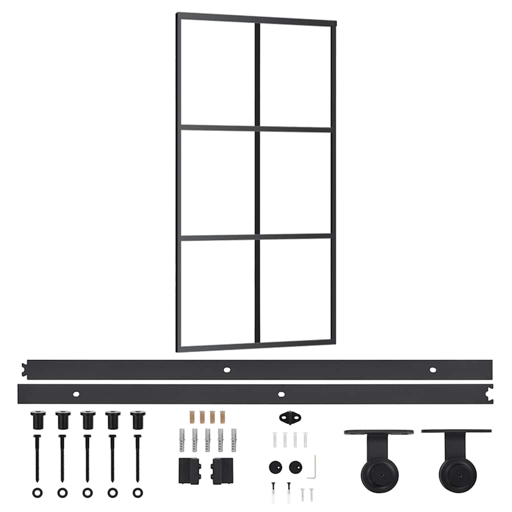 Schiebetür mit Beschlag ESG-Glas & Aluminium 76x205 cm