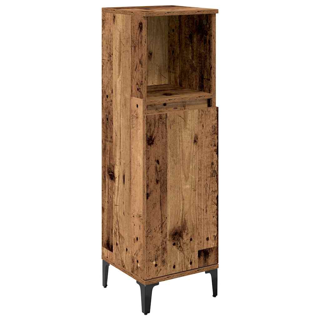 3-tlg. Badmöbel-Set Räuchereiche Holzwerkstoff