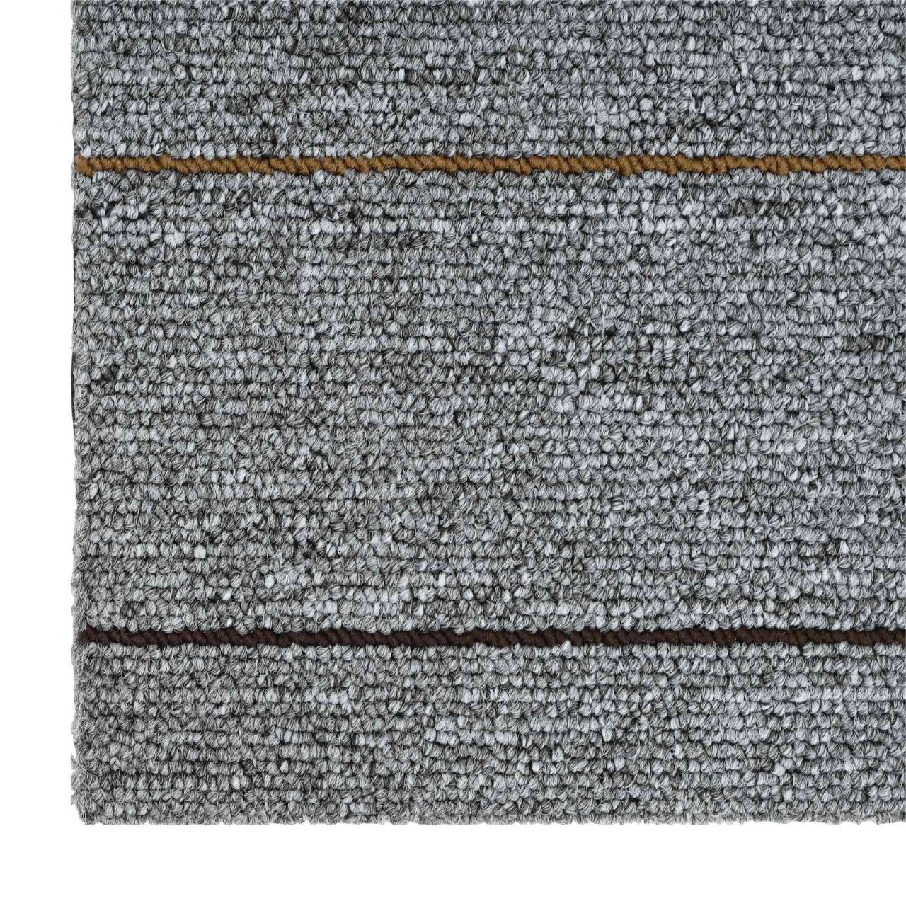 Teppichfliese Hellgrau mit Streifen 50 x 50 cm 4 pcs