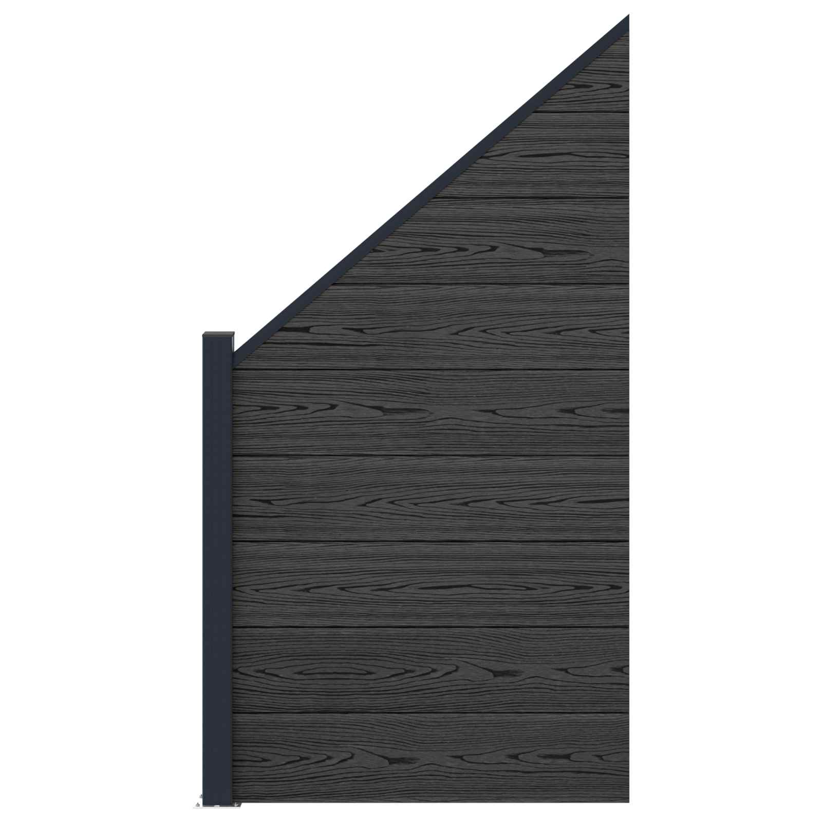 Zaunelement WPC 180x186 cm Schwarz