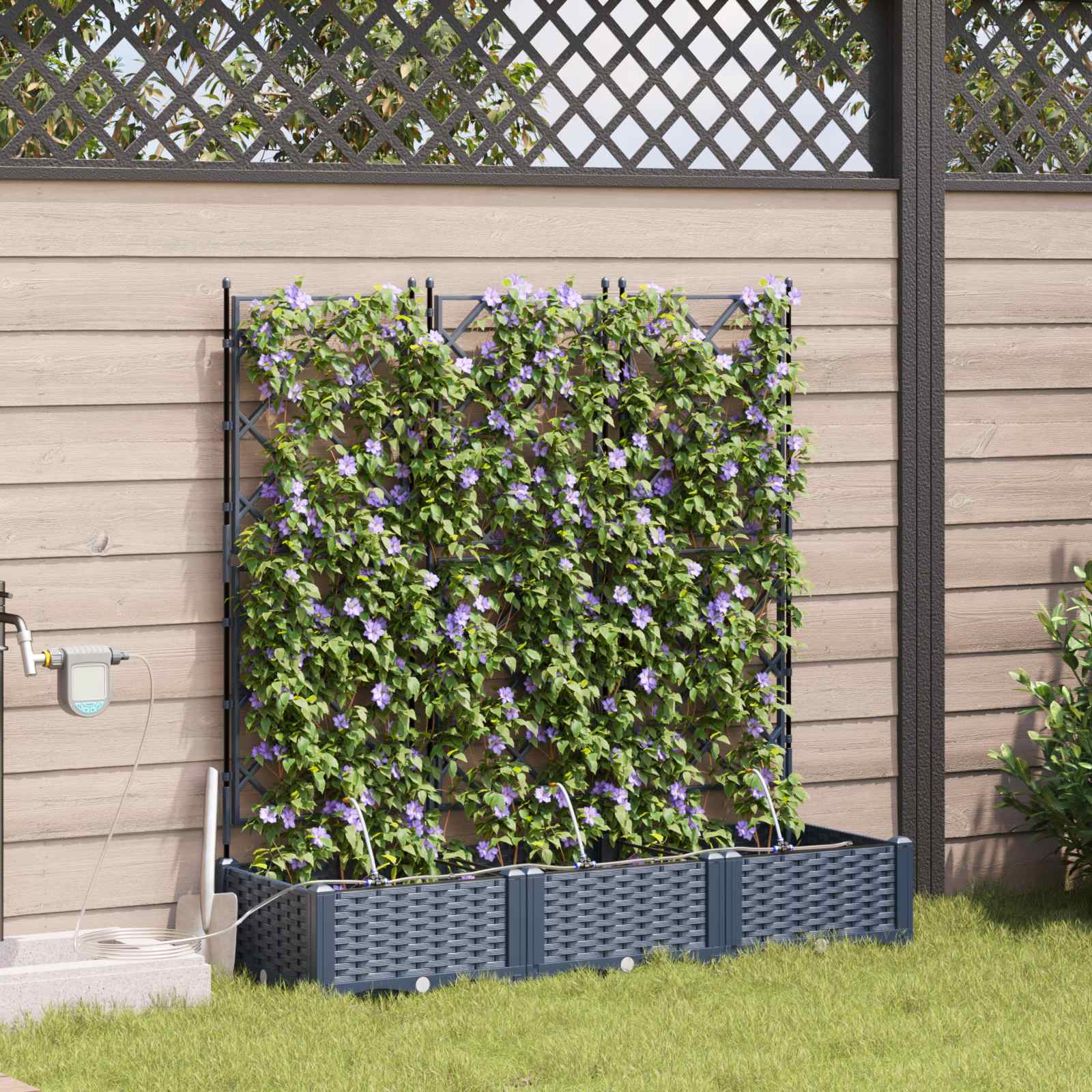 Garten-Pflanzgefäß 4 Stk. Braun 160 x 40 x 22 cm PP