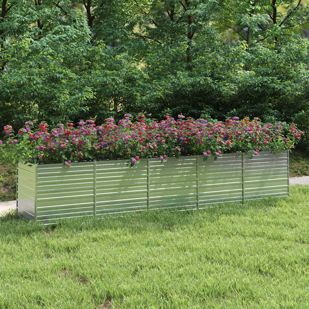 Garten-Hochbeet 160x80x77 cm Verzinkter Stahl Silbern