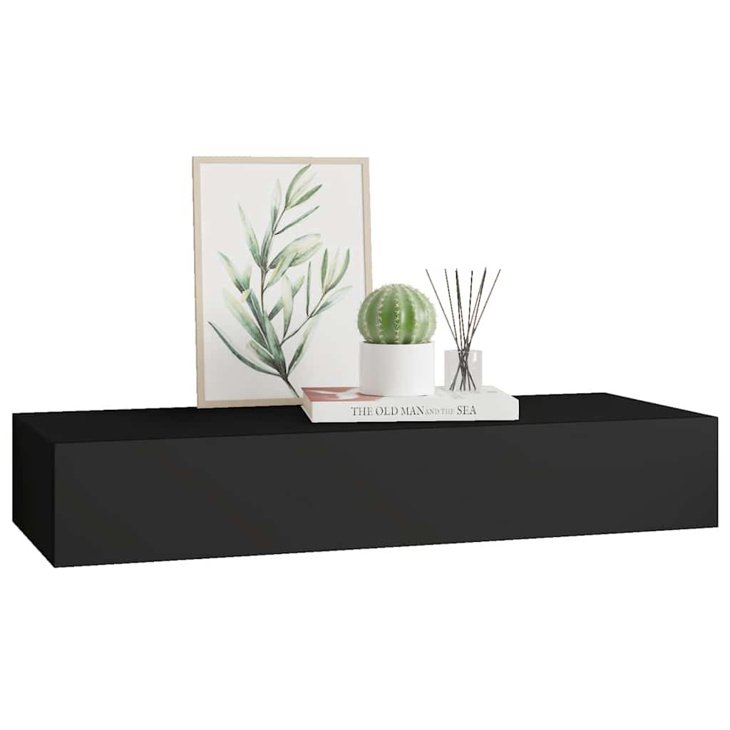 Wandregal mit Schublade Weiß 40x23,5x10 cm MDF