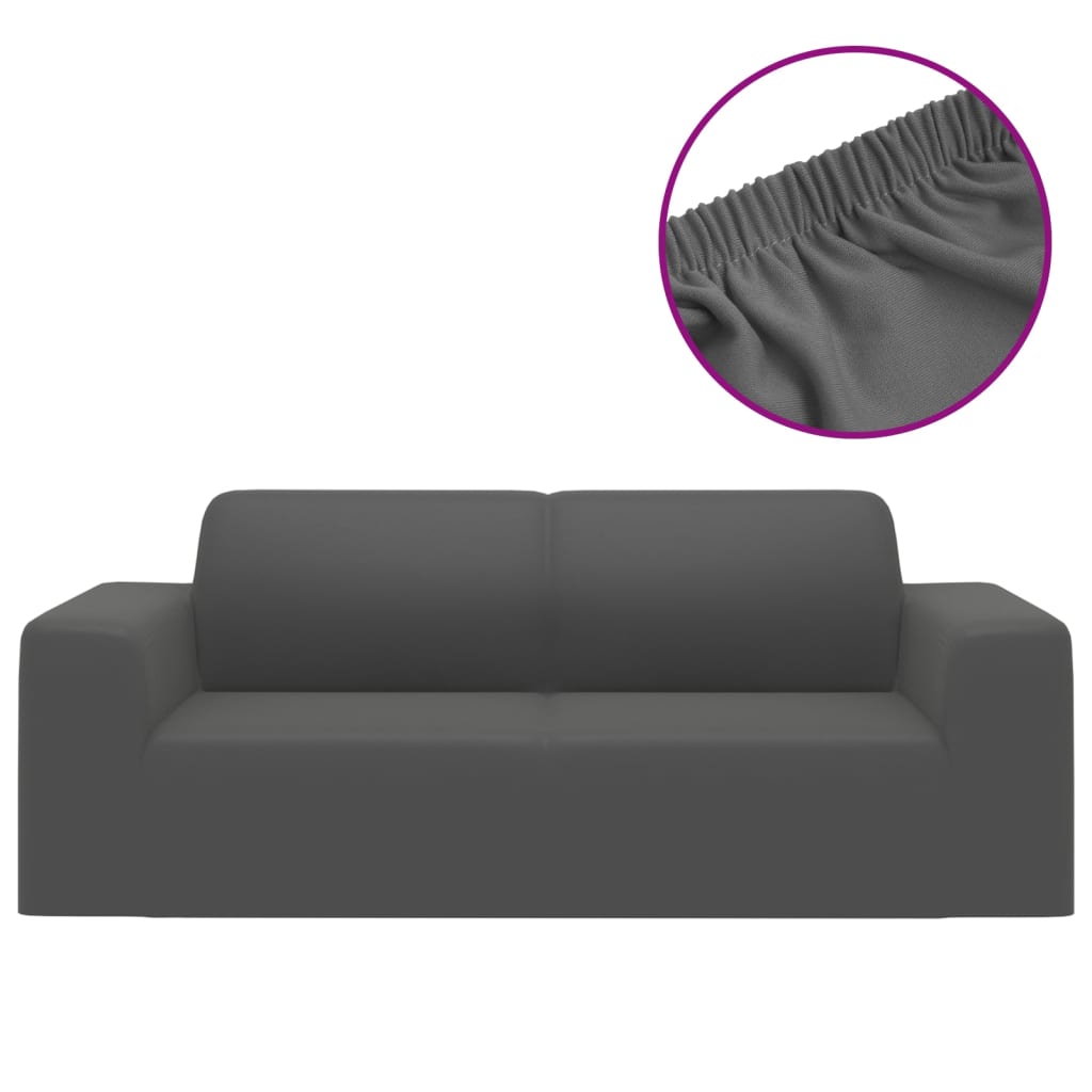 Stretch-Sofahusse Schwarz Polyester-Jersey