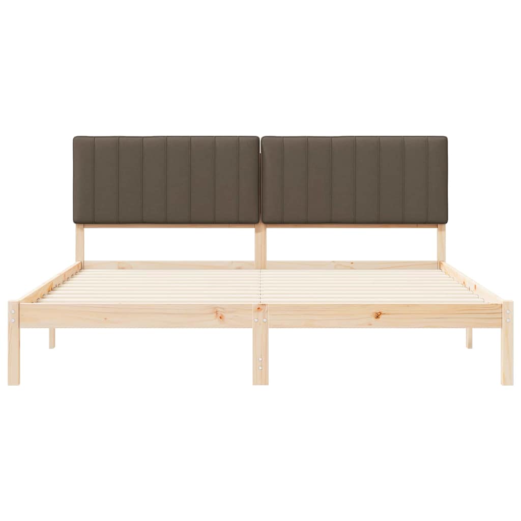 Bettgestell mit gepolstertem Kopfteil Hellgrau 200 x 200 cm