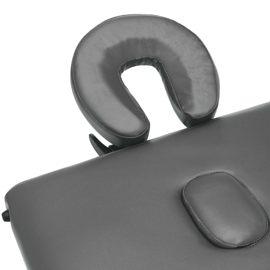 Massageliege Klappbar 2-Zonen mit Aluminiumgestell Schwarz