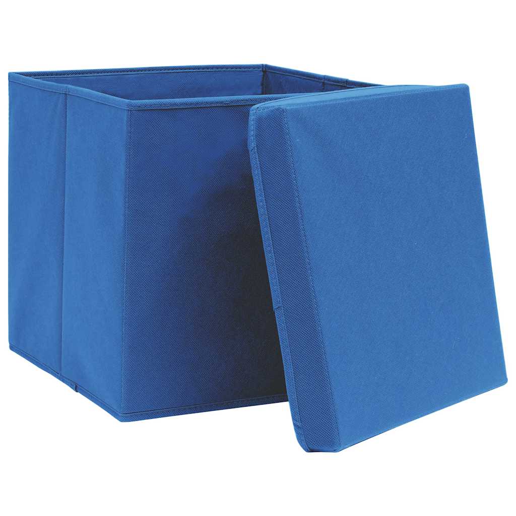 Aufbewahrungsboxen 4 Stk. Blau 32x32x32 cm Stoff