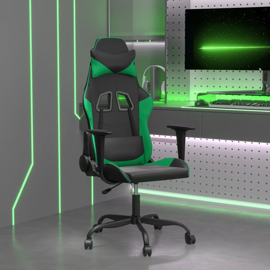 Gaming-Stuhl mit Massagefunktion Schwarz und Rot Kunstleder
