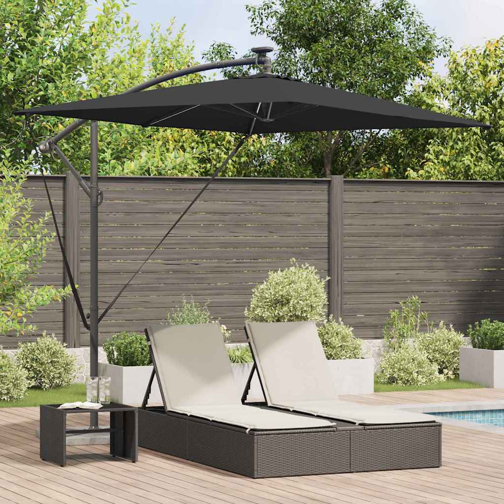 Sonnenschirm Sand 294 x 200 x 270 cm Polyester und Aluminium