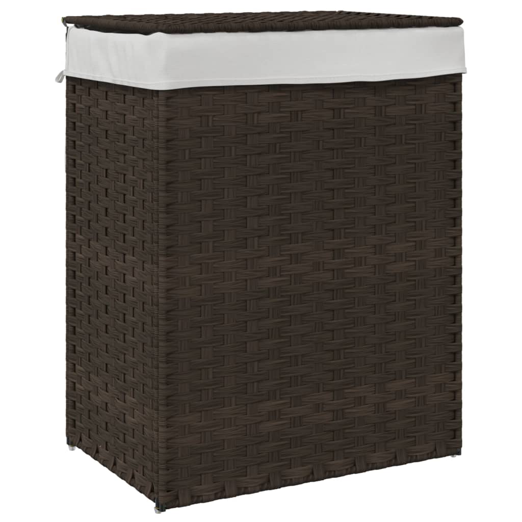 Wäschekorb mit Deckel 46x33x60 cm Poly Rattan