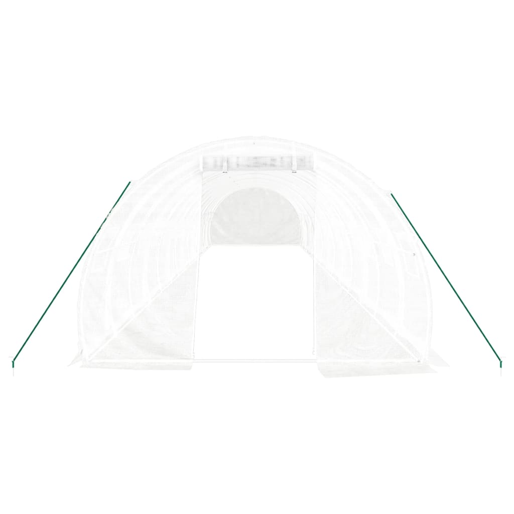 Gewächshaus mit Stahlrahmen Grün 48 m² 16x3x2 m