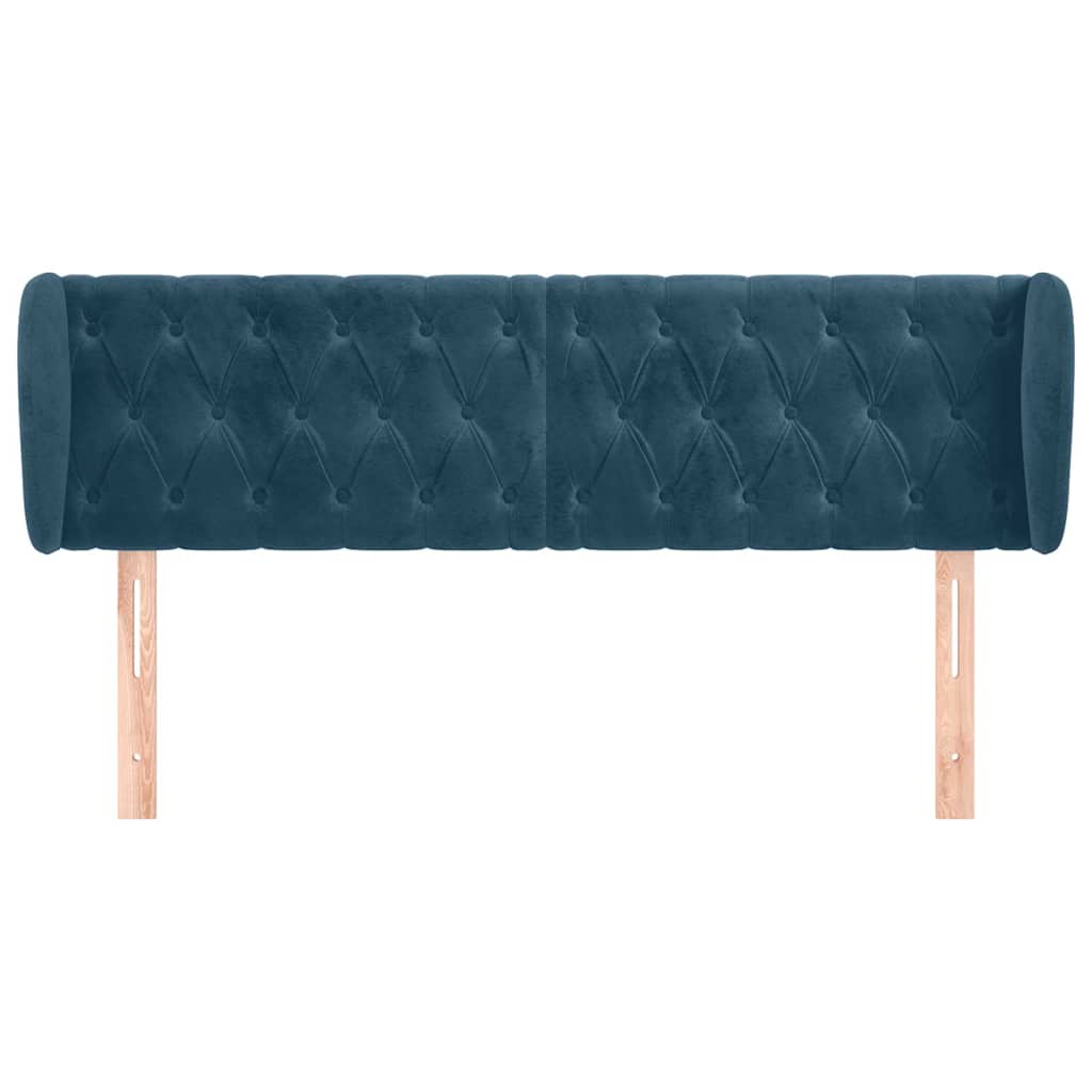 Kopfteil mit Ohren Dunkelblau 93x23x78/88 cm Samt