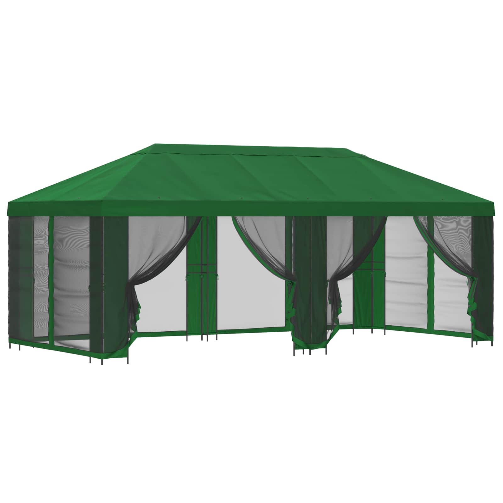 Pavillon mit Seitenwänden 6 x 3 m Beige Polyester und Stahl 190