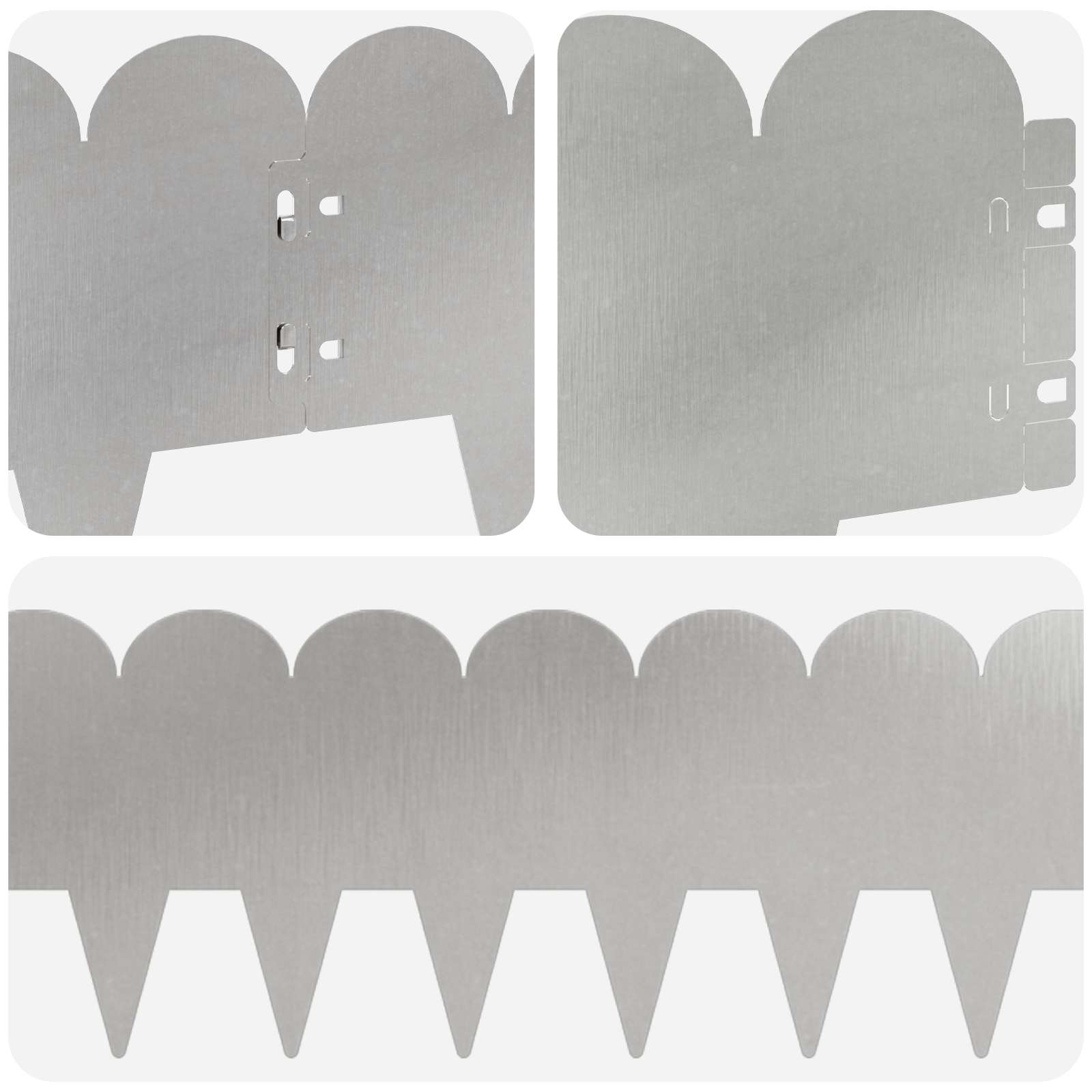 Raseneinfassung 10 pcs 103 x 15 cm Stahl Schwarz