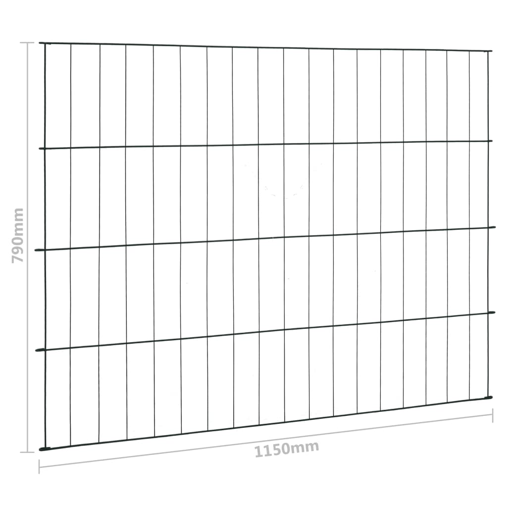 Gartenzaun Set Konvex 77,3x26 cm Grün