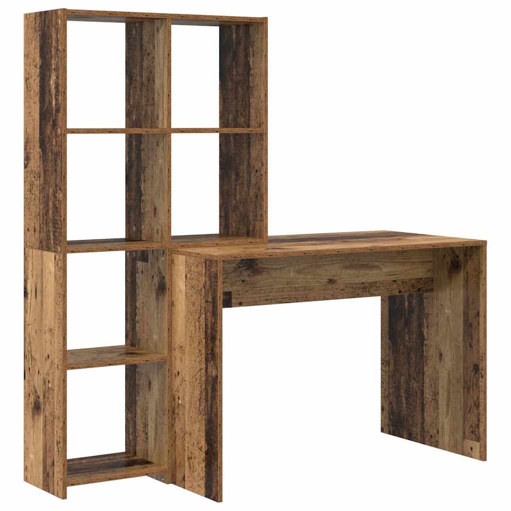 Schreibtisch mit Regal Weiß 138,5 x 55 x 143 cm Holzwerkstoff