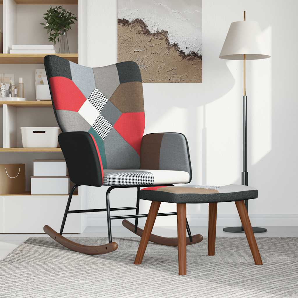 Schaukelstuhl Patchwork Stoff