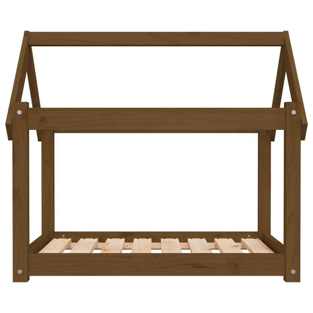 Hundebett Grau 61x50x70 cm Massivholz Kiefer