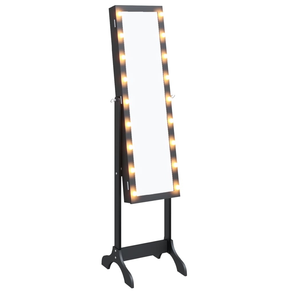 Standspiegel mit LED Weiß 34x37x146 cm