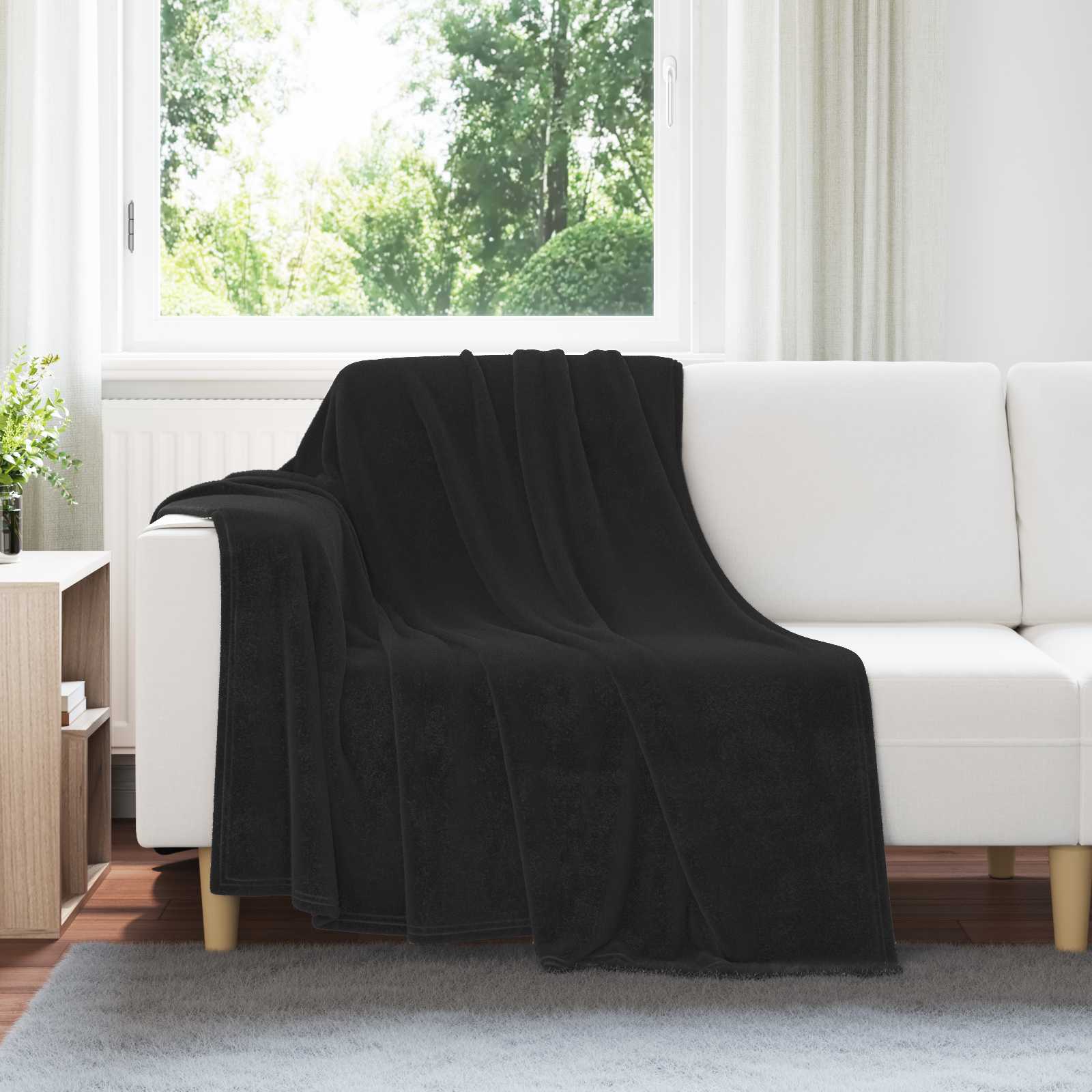 Überwurfdecke Beige 130 x 150 cm Fleece