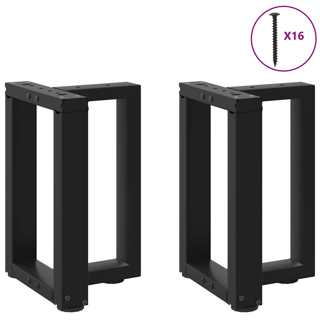 Couchtischbeine T-Form 2 Stk. Schwarz 30x25x(30-31) cm Stahl