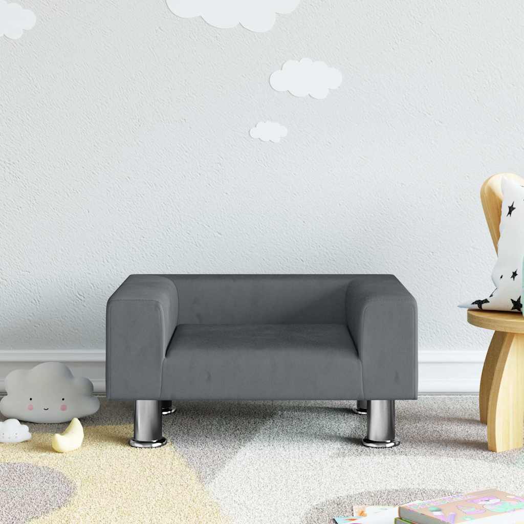 Kindersofa Blau 70x45x26,5 cm Samt