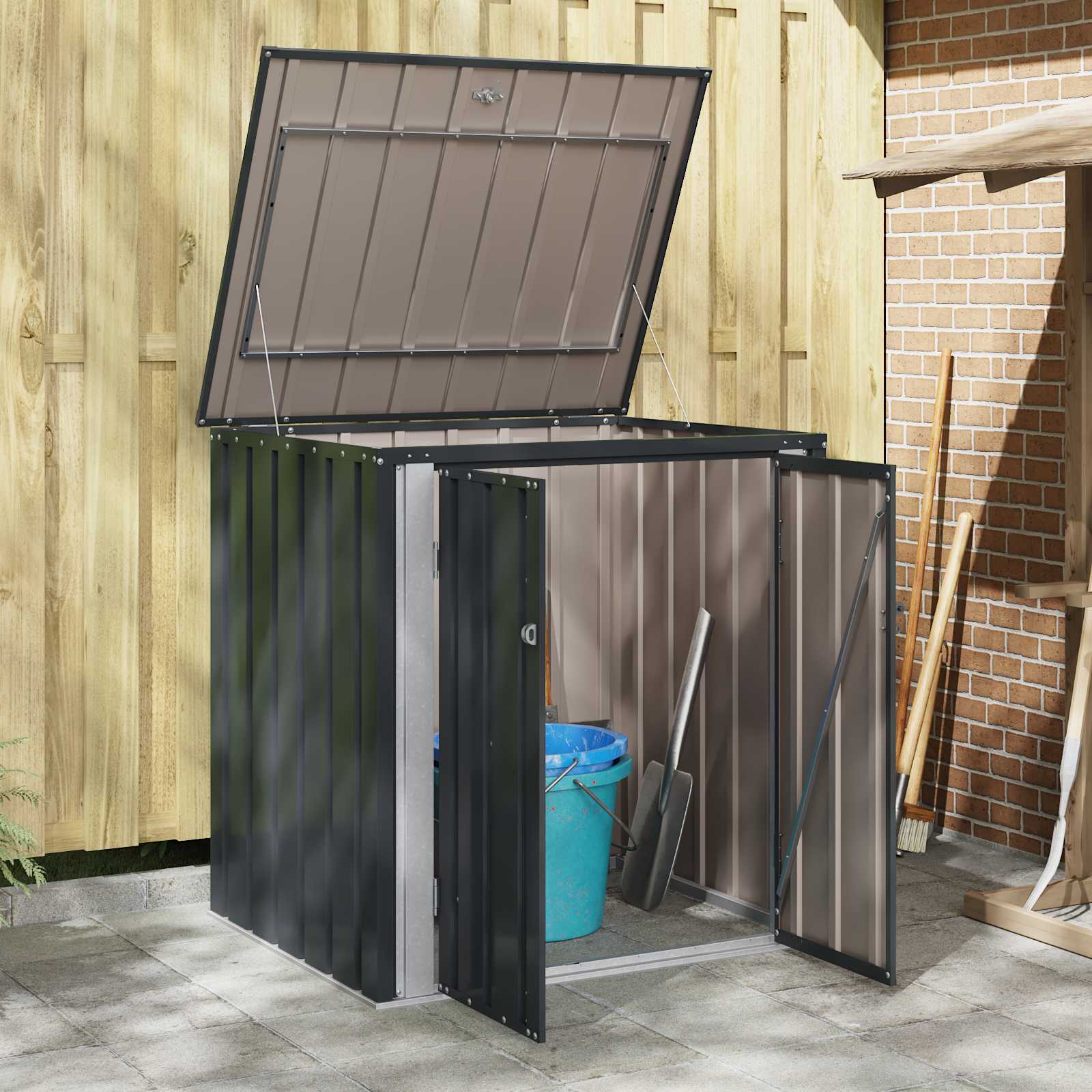 Gartenlagerbox Schwarz 101,5 x 57 x 100,5 cm Stahl