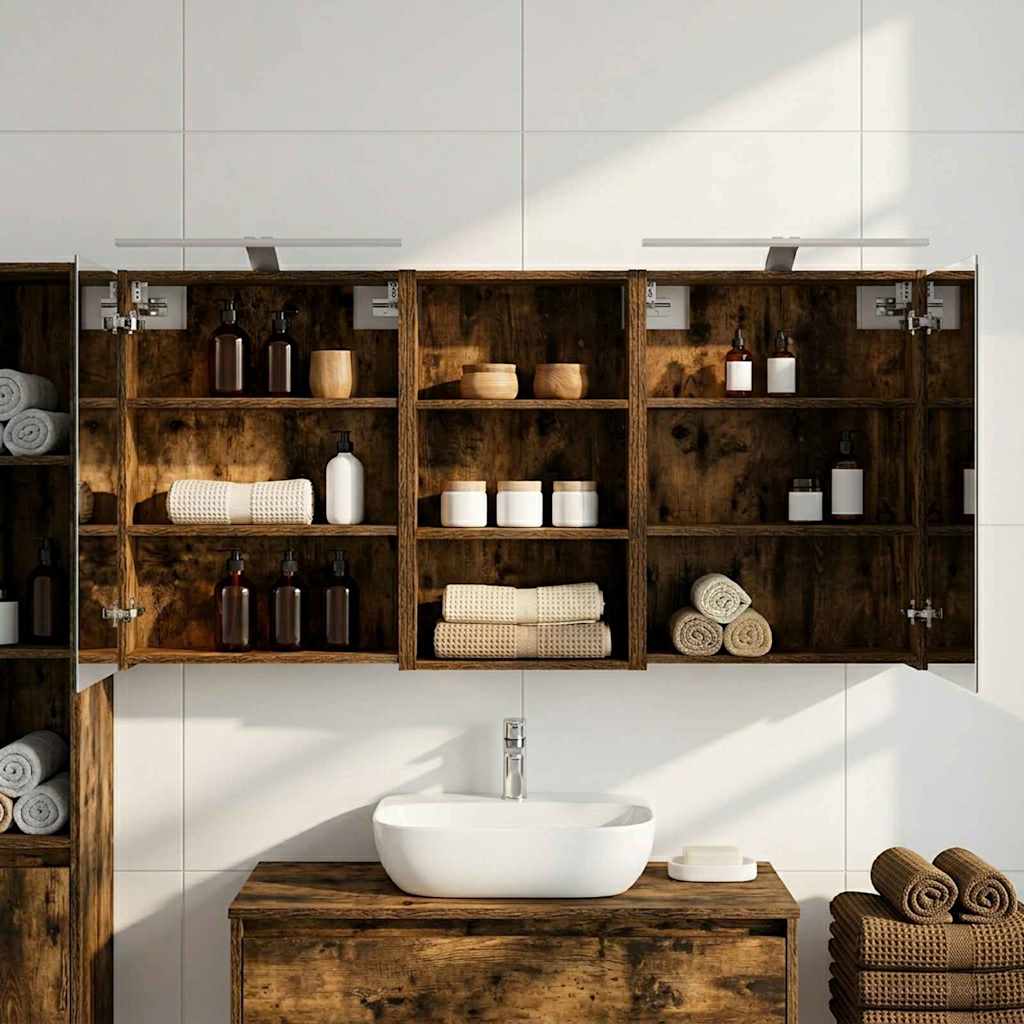 Badezimmerschrank-Set 3 pcs 80 x 10,5 x 50 cm Holzwerkstoff
