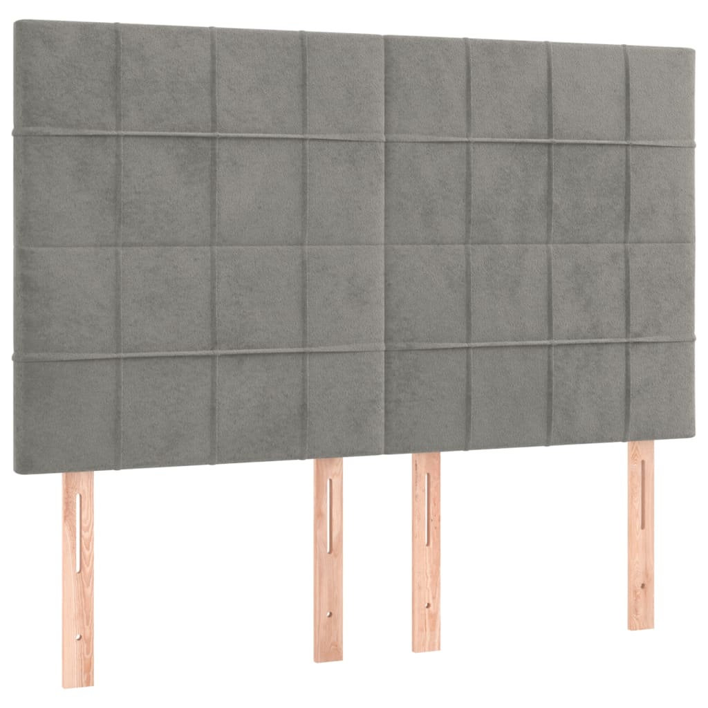 Kopfteil Hellgrau 80x5x118/128 cm Samt