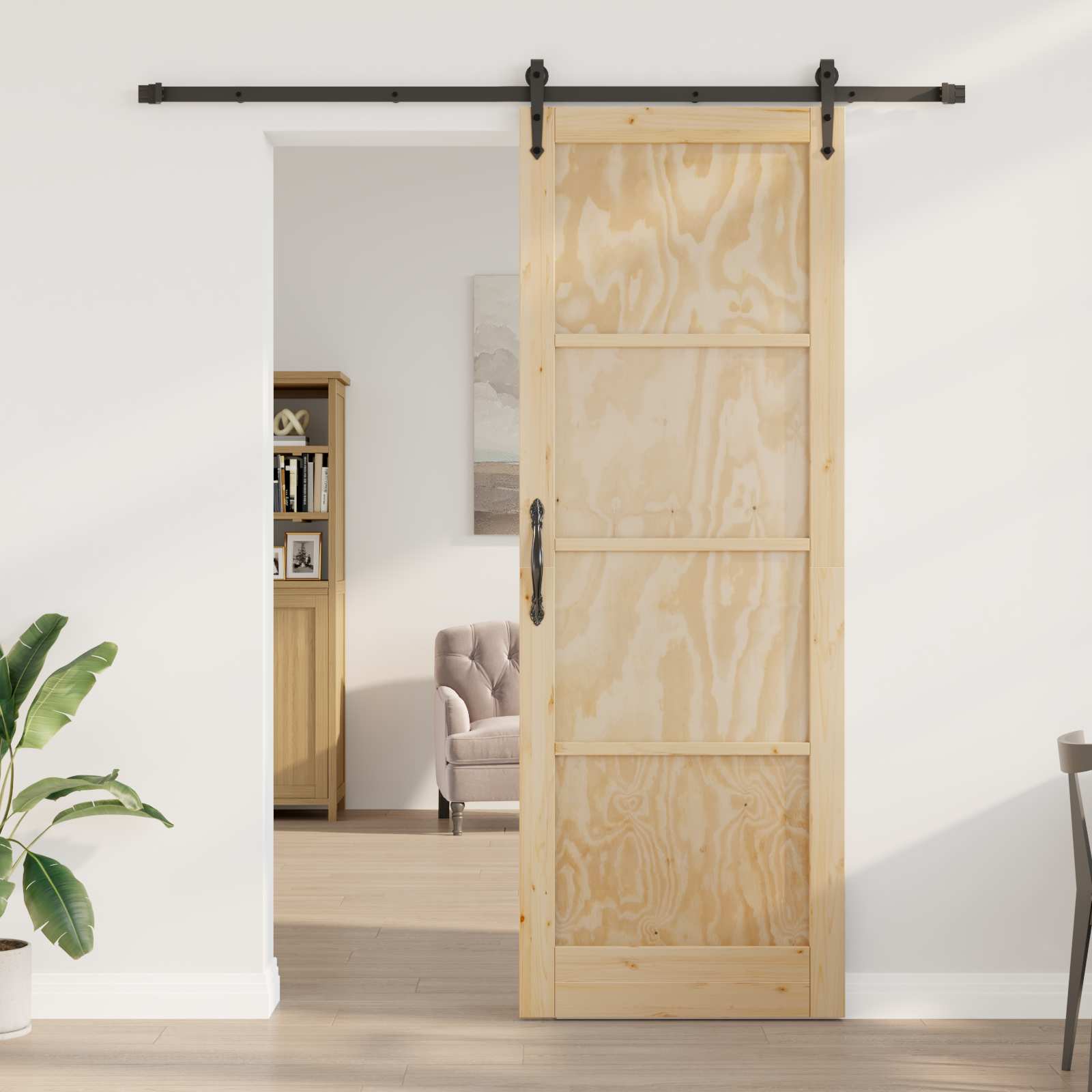 Schiebetür ORKDAL Natur 61 x 198,5 cm Massives Kiefernholz