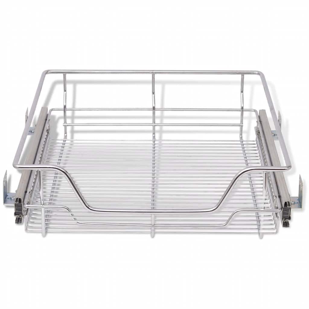 Küchen-Drahtkörbe 2 Stk. Ausziehbar Silbern 45 cm