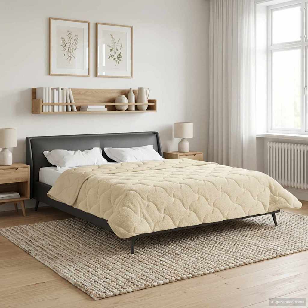 Ganzjahresbettdecke Gepolstert Anthrazit 135 x 200 cm
