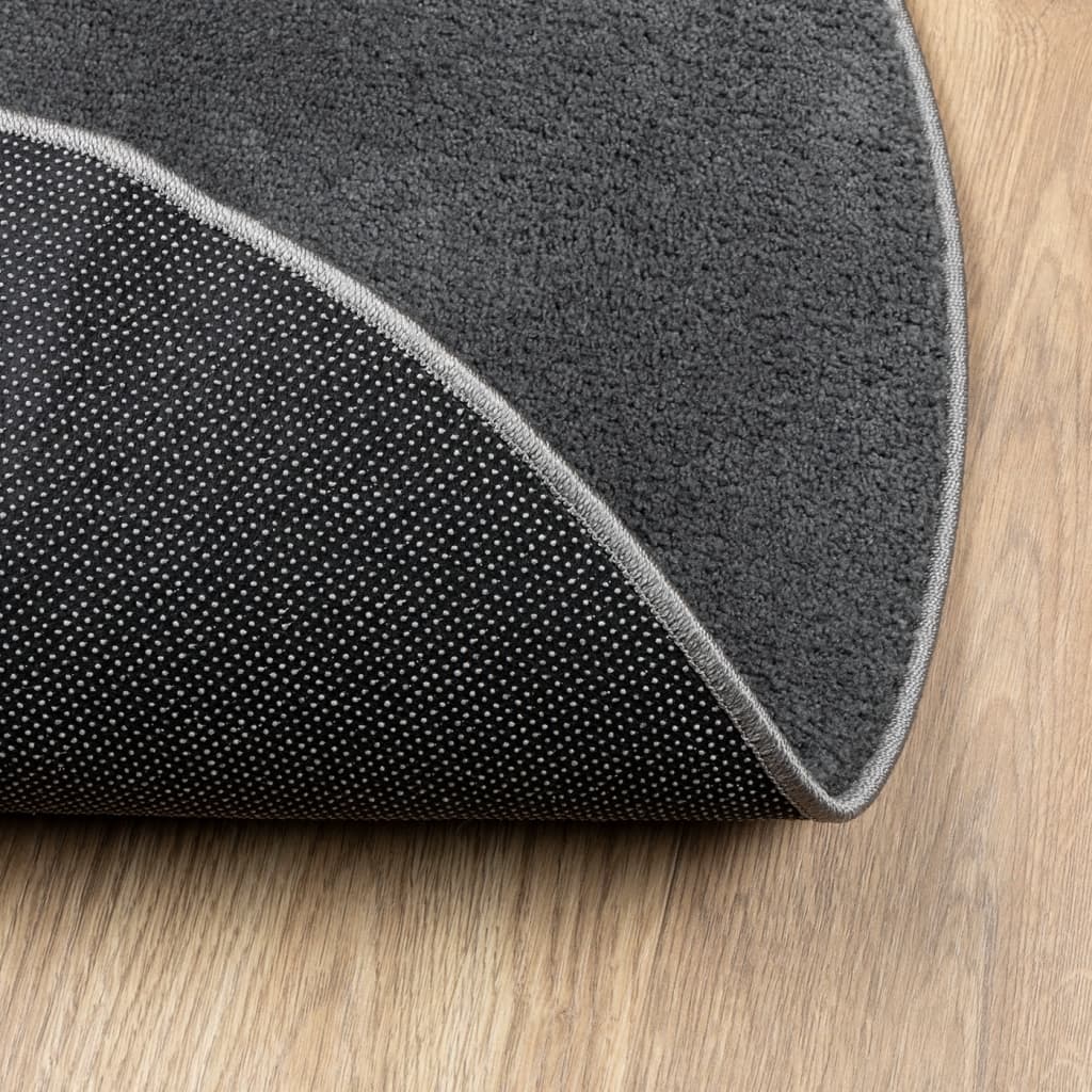 Teppich OVIEDO Kurzflor Anthrazit 120x120 cm