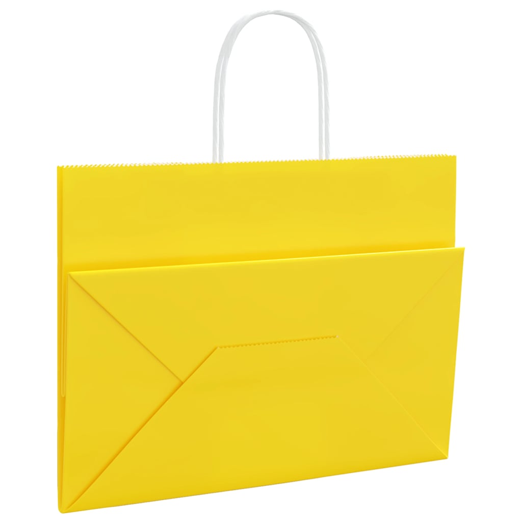 Papiertragetaschen 50 Stk. mit Henkeln Braun 21x11x36 cm