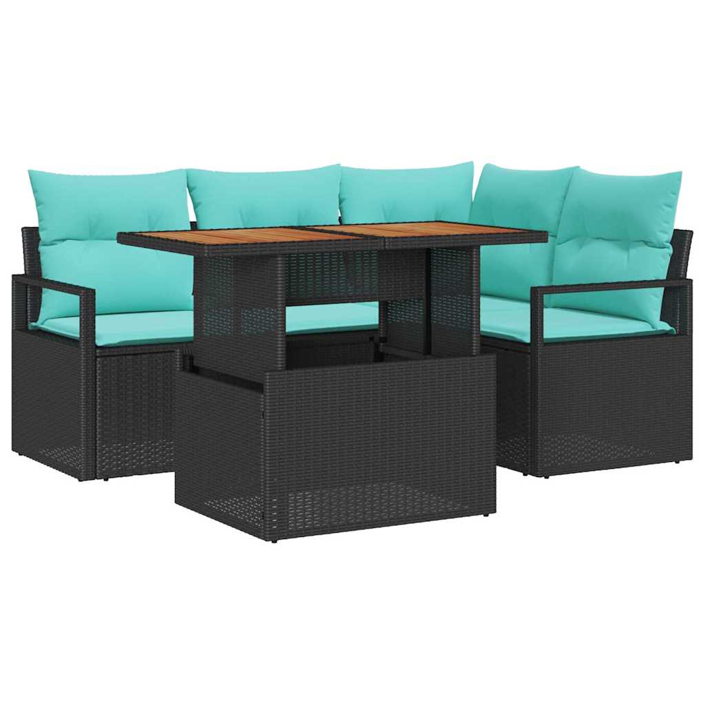 Garten Essgruppe mit Kissen 5 pcs Grau und Marineblau