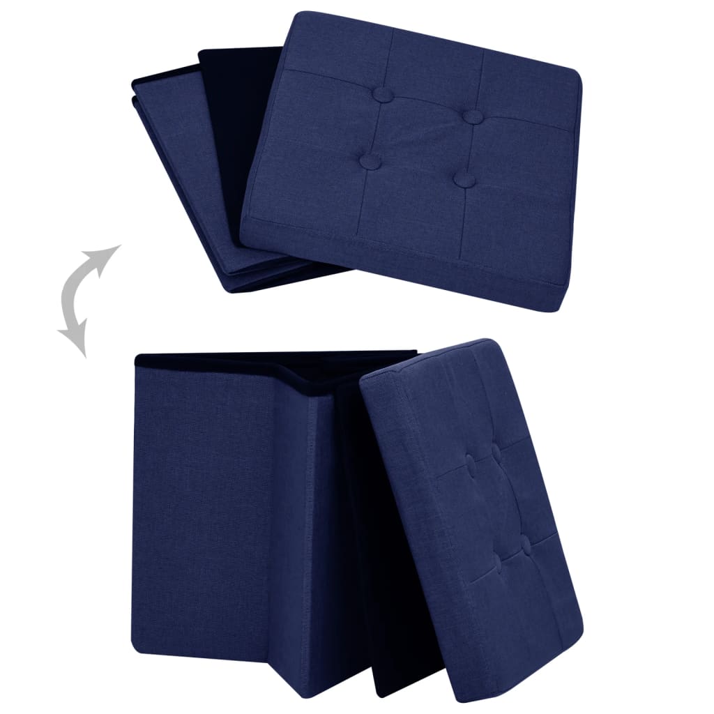 Hocker mit Stauraum Cremeweiß Leinenoptik