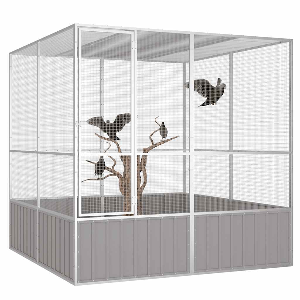 Vogelkäfig Anthrazit 111x107x211,5 cm Verzinkter Stahl
