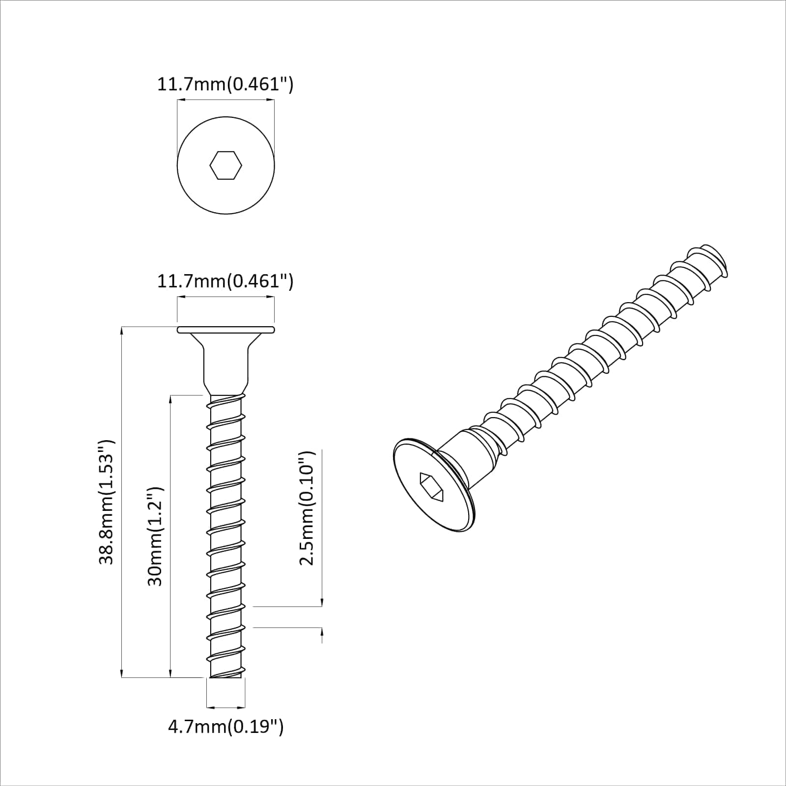 Steckkappen-Schraube 2 pcs Schwarz M5 x 40 mm Eisen