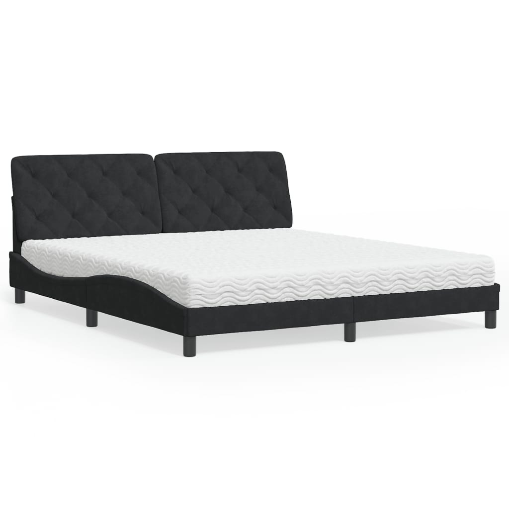Bett mit Matratze Hellgrau 80x200 cm Samt